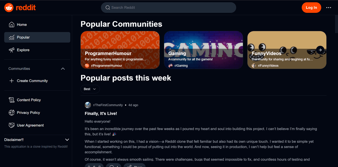 Reddit Clone